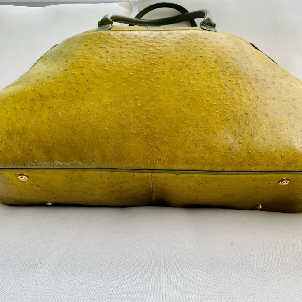 Christian Dior Ostrich Saddle Green Bowler Bag - Picture 8 of 16